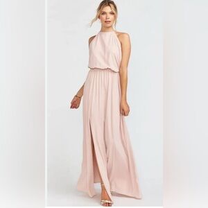 Show Me Your MuMu Blush Halter Maxi Dress